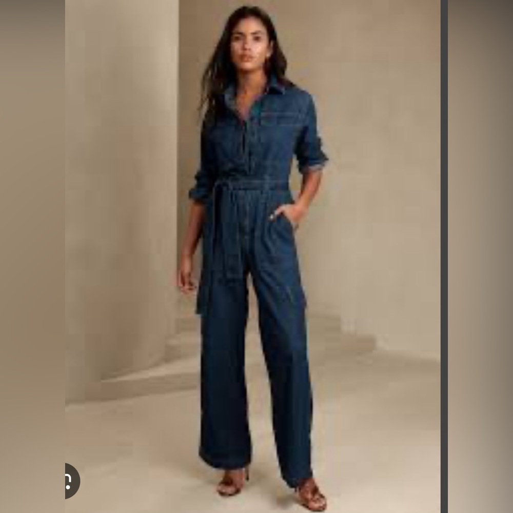Banana Republic indigo blue jumpsuit M